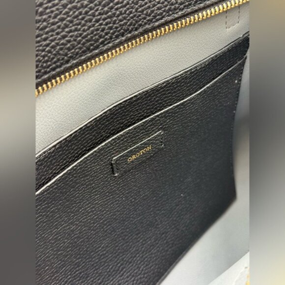 🆕 OROTON 🧿 NWOT Margot Medium Zip Tote Bag, Black Leather - Picture 11 of 16